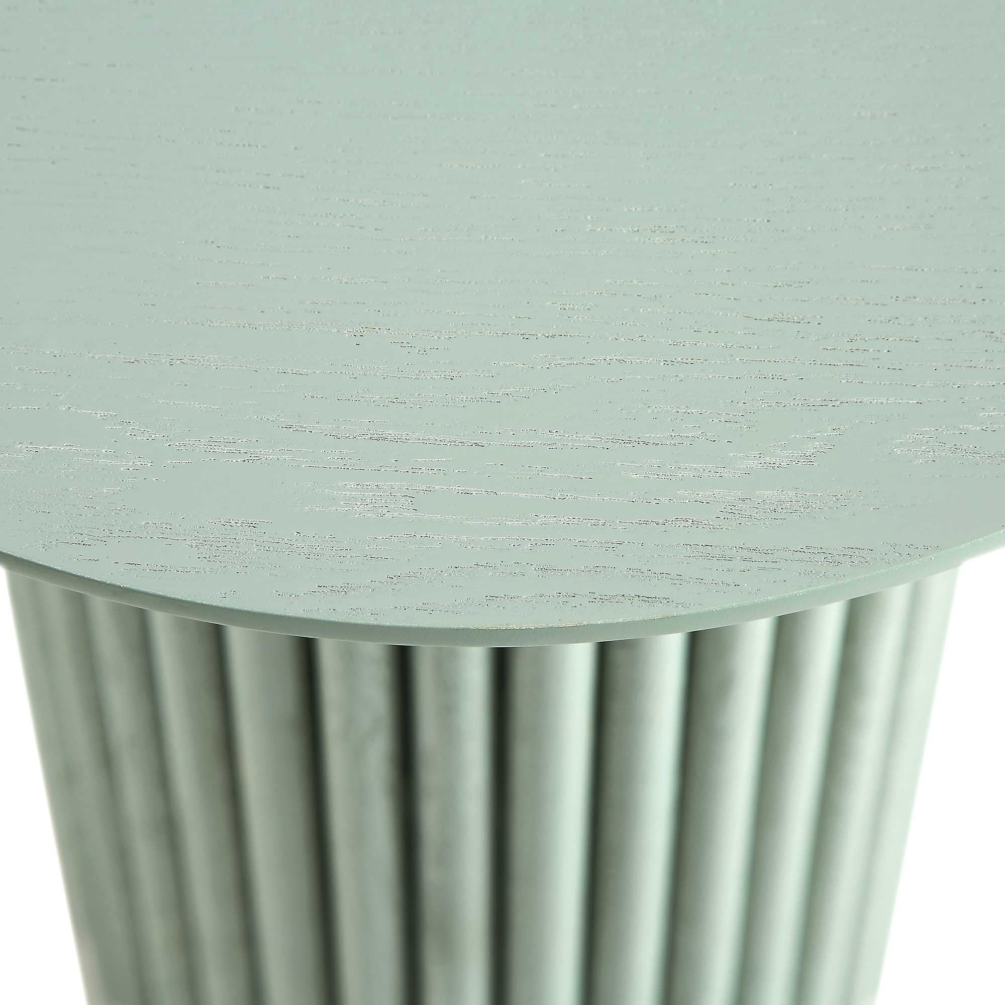 Oak Round Side Table, Sage Green