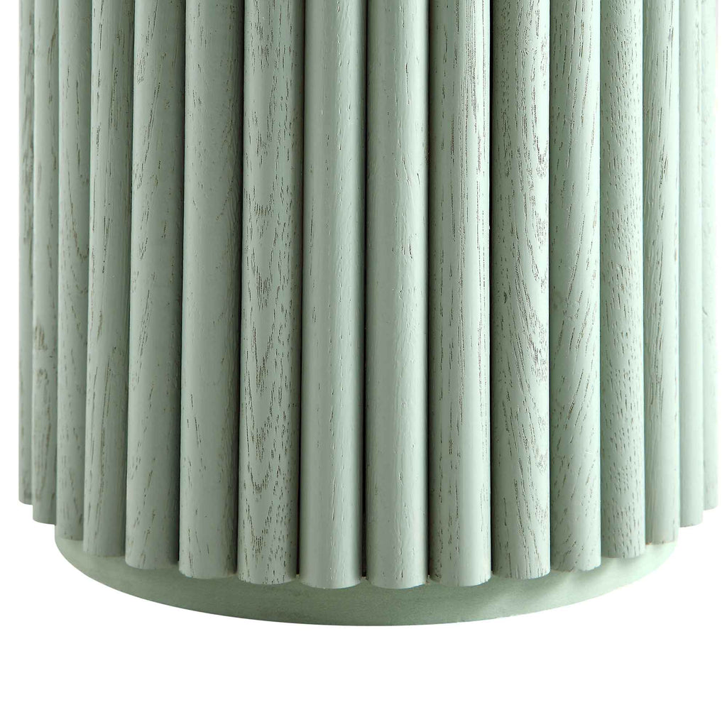 Oak Round Side Table, Sage Green