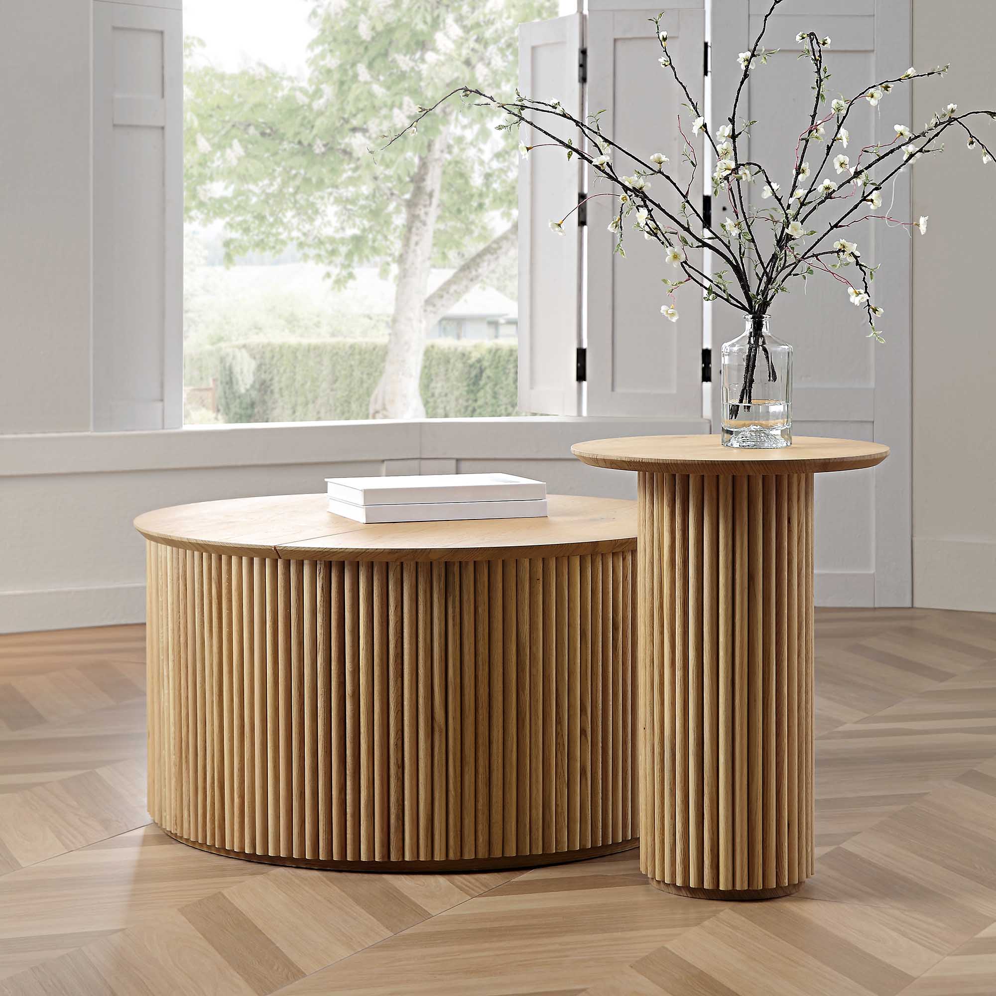 Oak Round Side Table, Oak