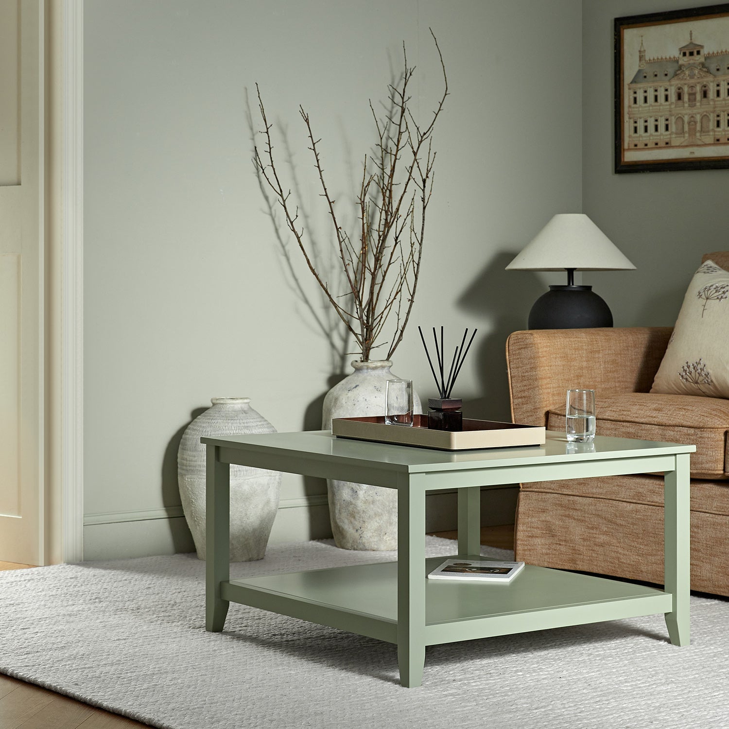 32 Square Coffee Table, Desert Sage
