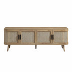 Curved Rattan 63 Wide TV Unit, Natural