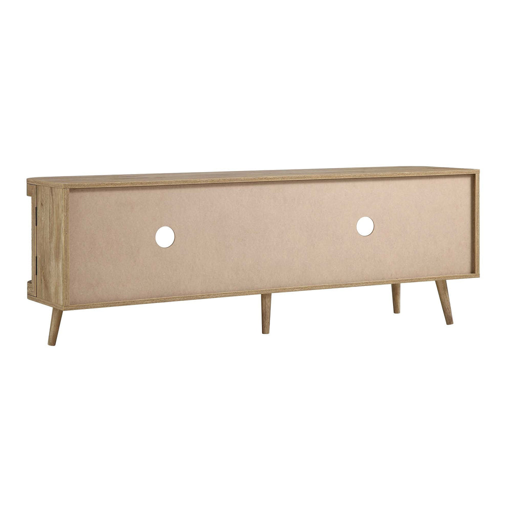 Curved Rattan 63 Wide TV Unit, Natural