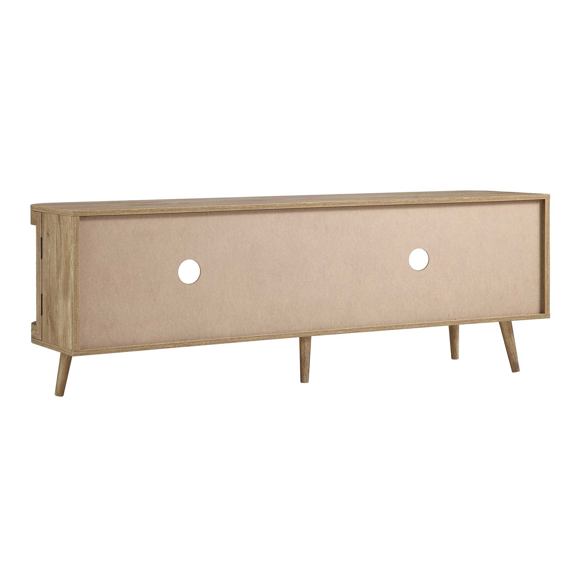 Curved Rattan 63 Wide TV Unit, Natural