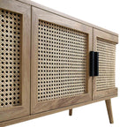 Curved Rattan 63 Wide TV Unit, Natural