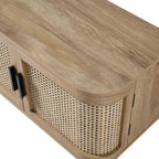 Curved Rattan 63 Wide TV Unit, Natural