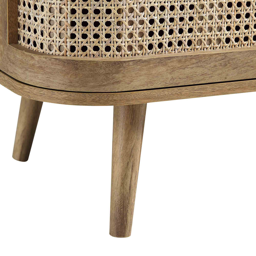 Curved Rattan 63 Wide TV Unit, Natural