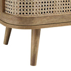 Curved Rattan 63 Wide TV Unit, Natural