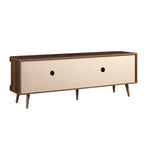Curved Rattan 63 Wide TV Unit, Walnut