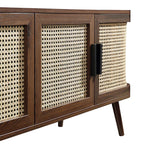 Curved Rattan 63 Wide TV Unit, Walnut