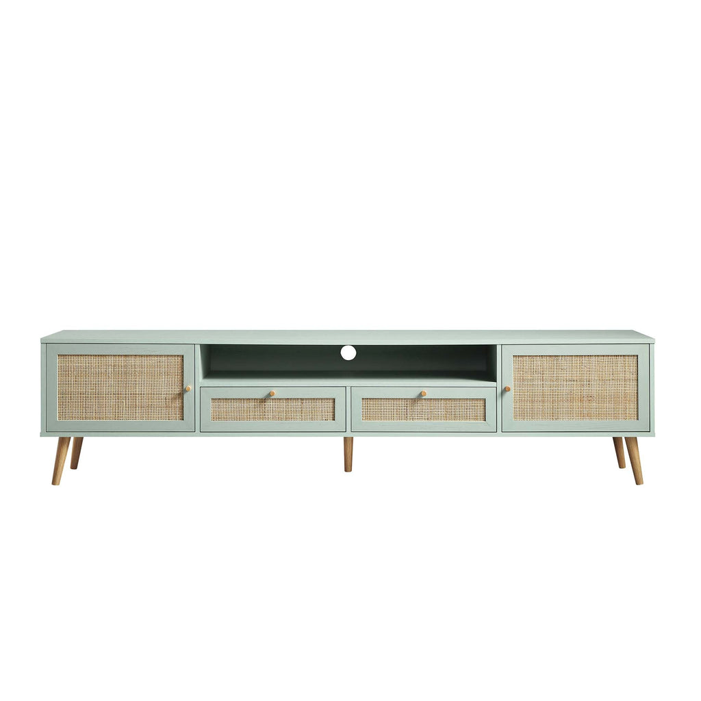 Woven Rattan 79in. Wide TV Unit, Mint