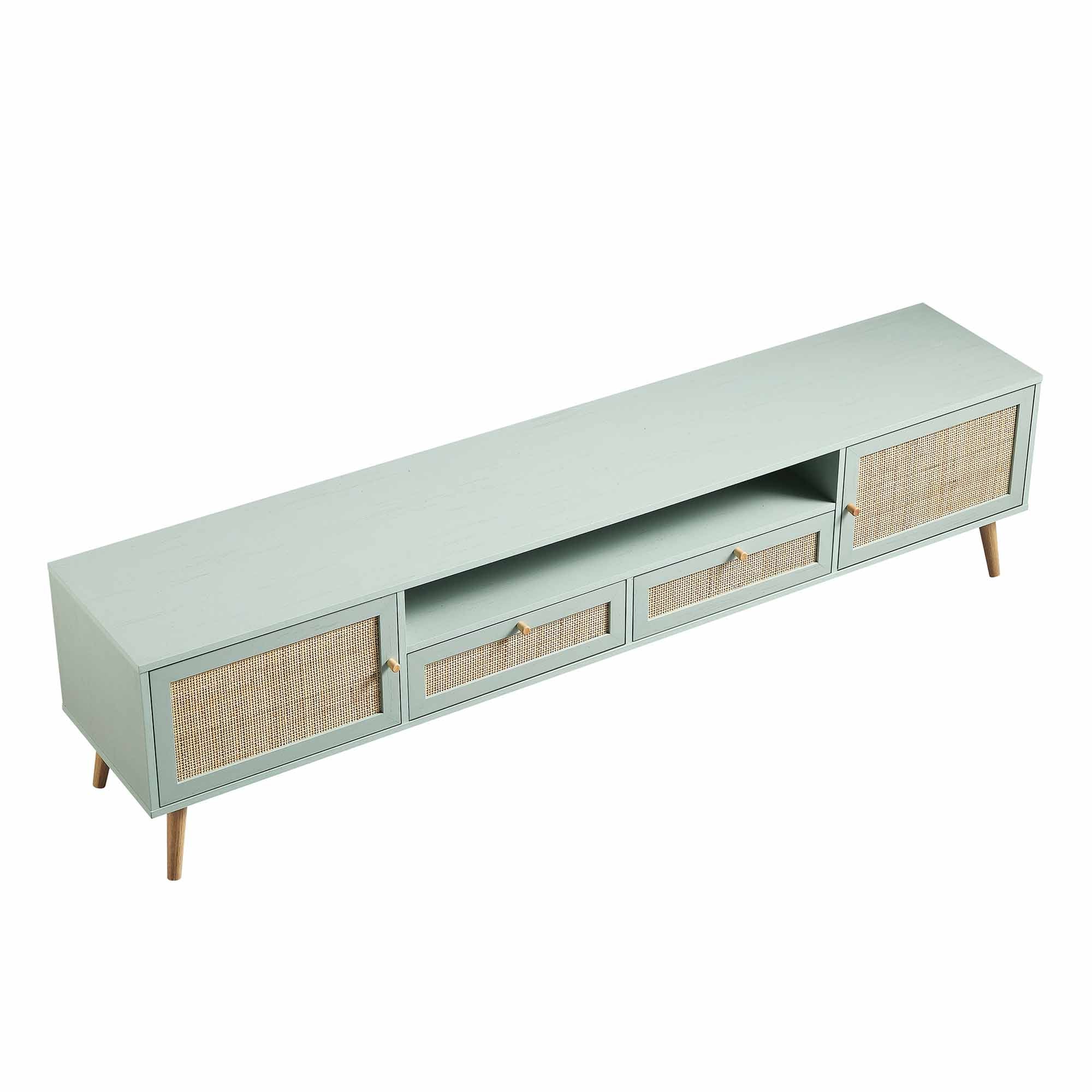 Woven Rattan 79in. Wide TV Unit, Mint