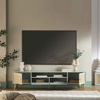 Woven Rattan 79in. Wide TV Unit, Mint