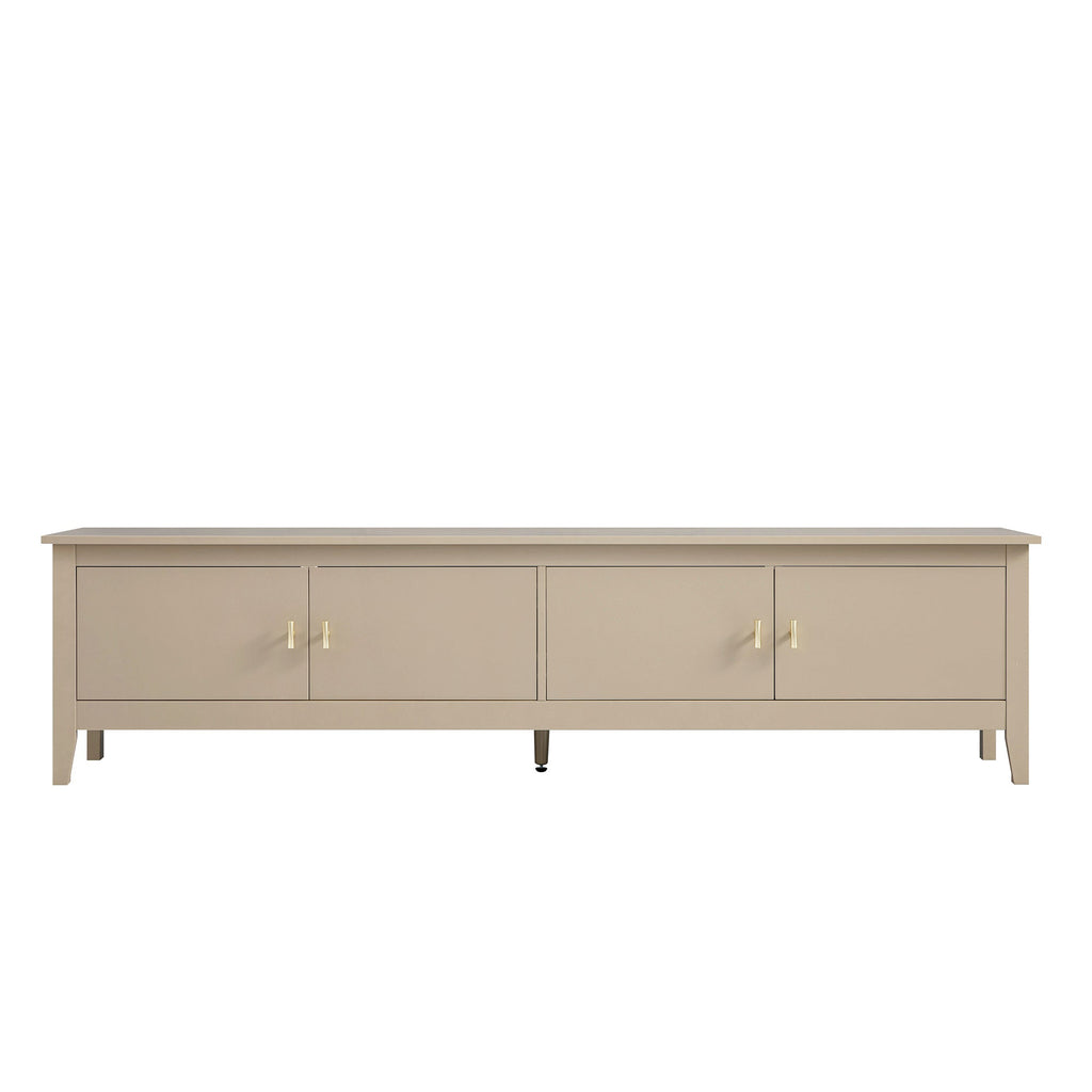 70.9" Wide Deep Greige Media Console with 2 Cupboards & Cable Management, Modern TV Stand for Living Room