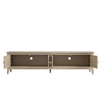 70.9" Wide Deep Greige Media Console with 2 Cupboards & Cable Management, Modern TV Stand for Living Room