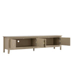 70.9" Wide Deep Greige Media Console with 2 Cupboards & Cable Management, Modern TV Stand for Living Room