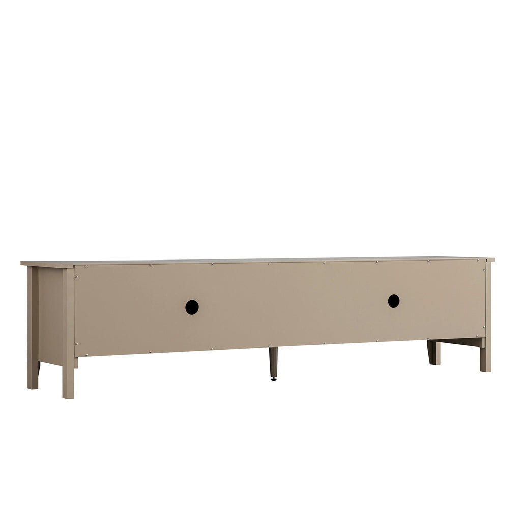 70.9" Wide Deep Greige Media Console with 2 Cupboards & Cable Management, Modern TV Stand for Living Room