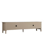 70.9" Wide Deep Greige Media Console with 2 Cupboards & Cable Management, Modern TV Stand for Living Room