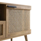 Curved Rattan 59 TV Unit, Natural