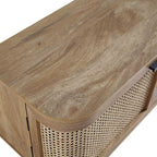 Curved Rattan 59 TV Unit, Natural