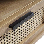 Curved Rattan 59 TV Unit, Natural