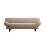 Mink Velvet 2-Seater Sofa Bed Converts to 35" Wide Bed, Adjustable Backrest & Arms, Medieval Style Design