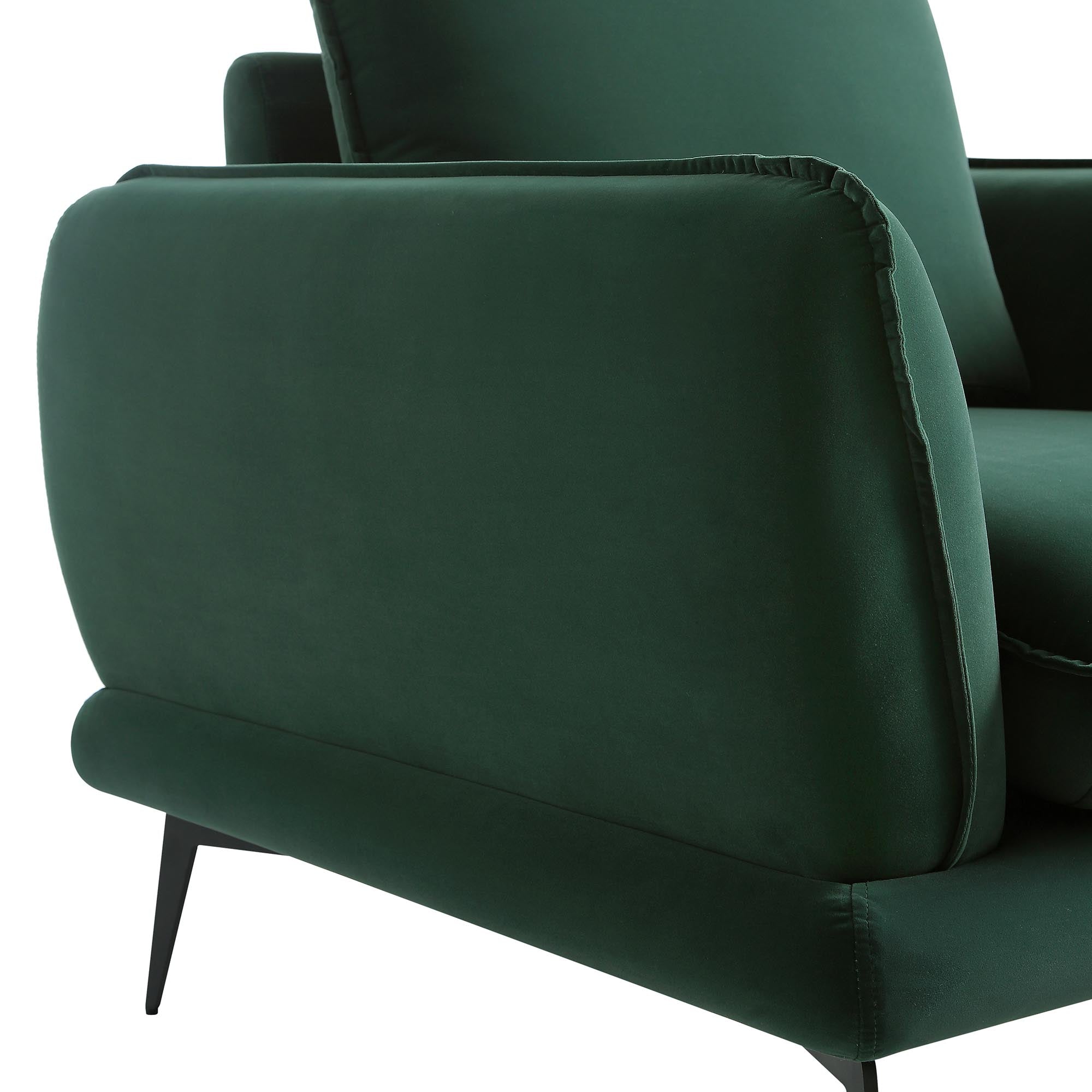 Forest Green Velvet Armchair