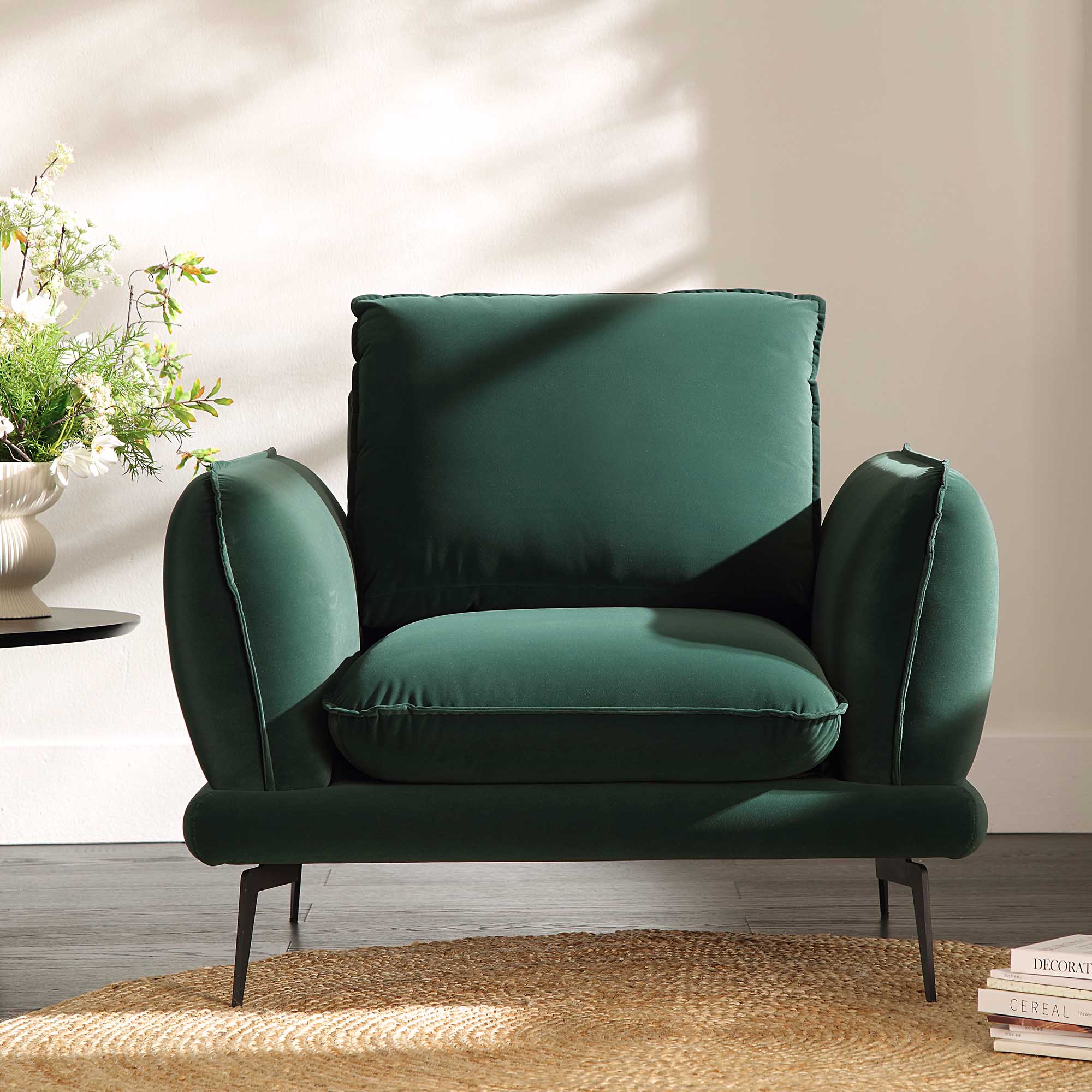 Forest Green Velvet Armchair