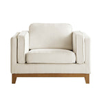 Beige Boucle Fabric Sofa, 1-Seater