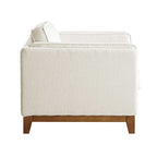 Beige Boucle Fabric Sofa, 1-Seater