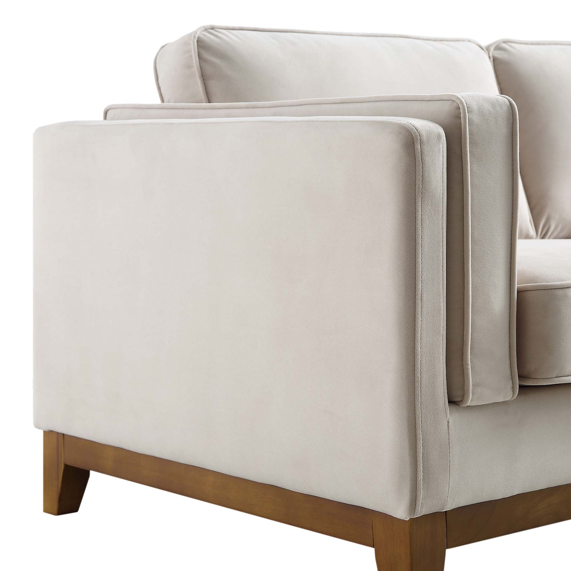 Champagne Velvet Sofa, 2-Seater