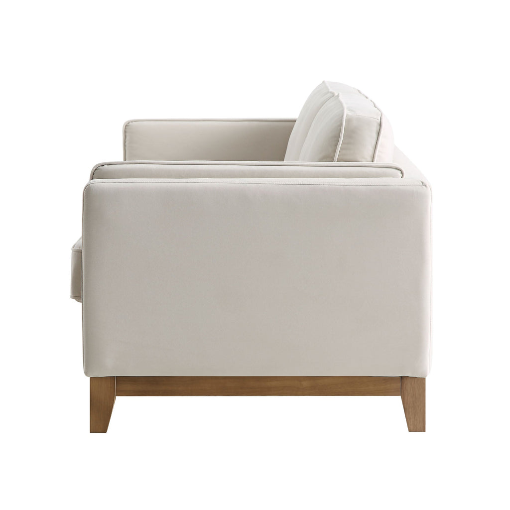 Champagne Velvet Sofa, 3-Seater