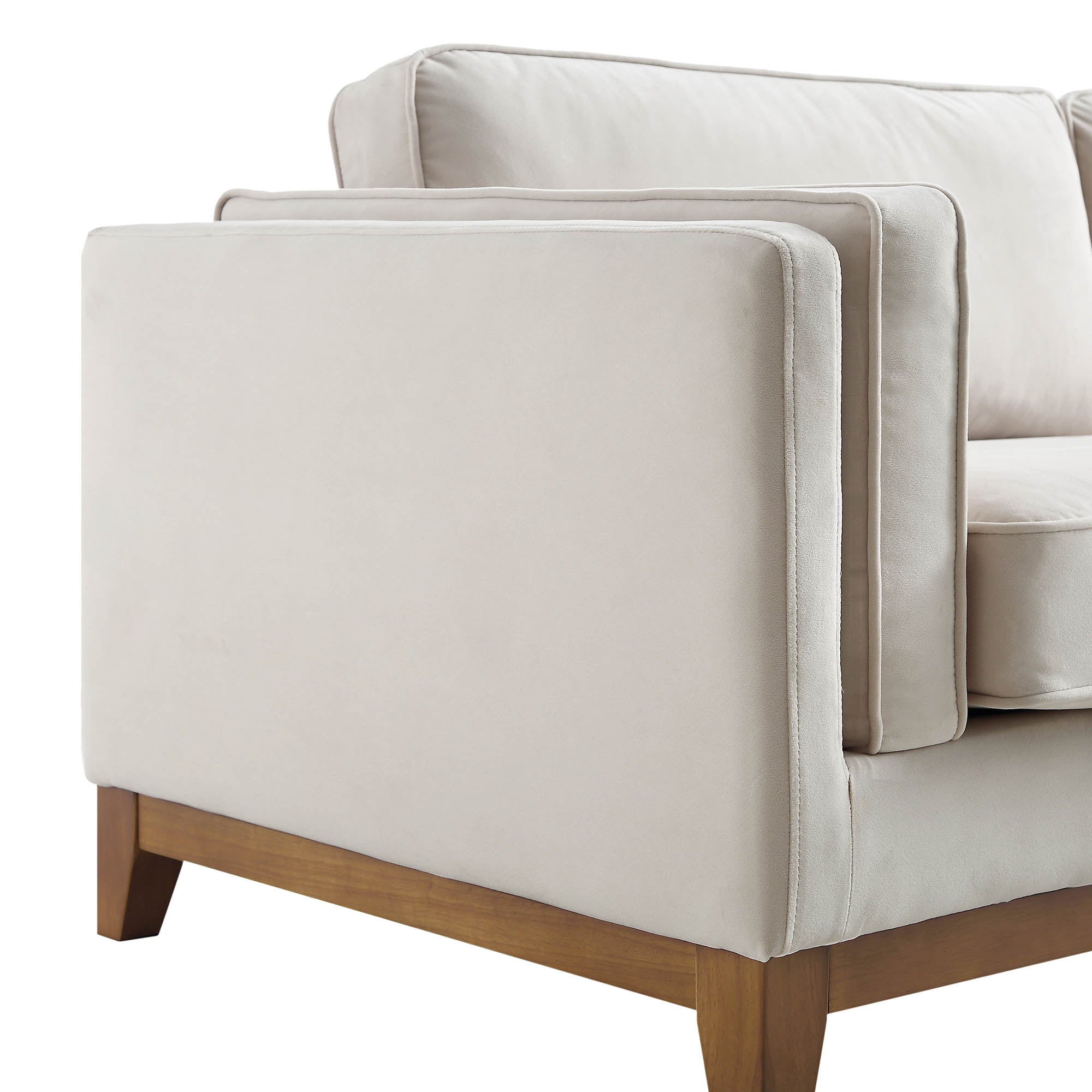 Champagne Velvet Sofa, 3-Seater