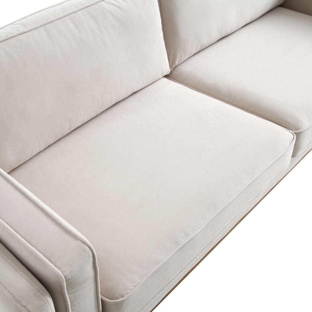 Champagne Velvet Sofa, 3-Seater