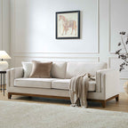 Champagne Velvet Sofa, 3-Seater