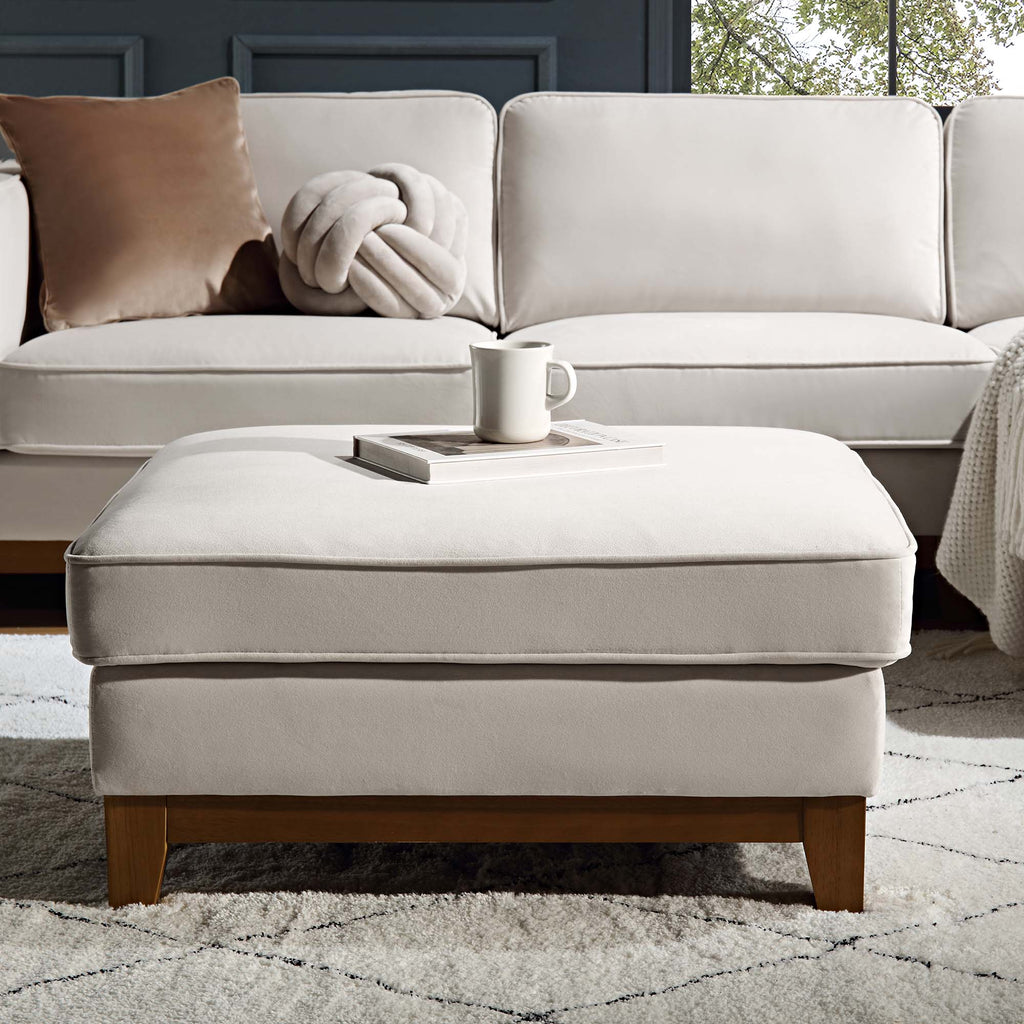 Champagne Velvet Storage Footstool