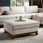 Champagne Velvet Storage Footstool