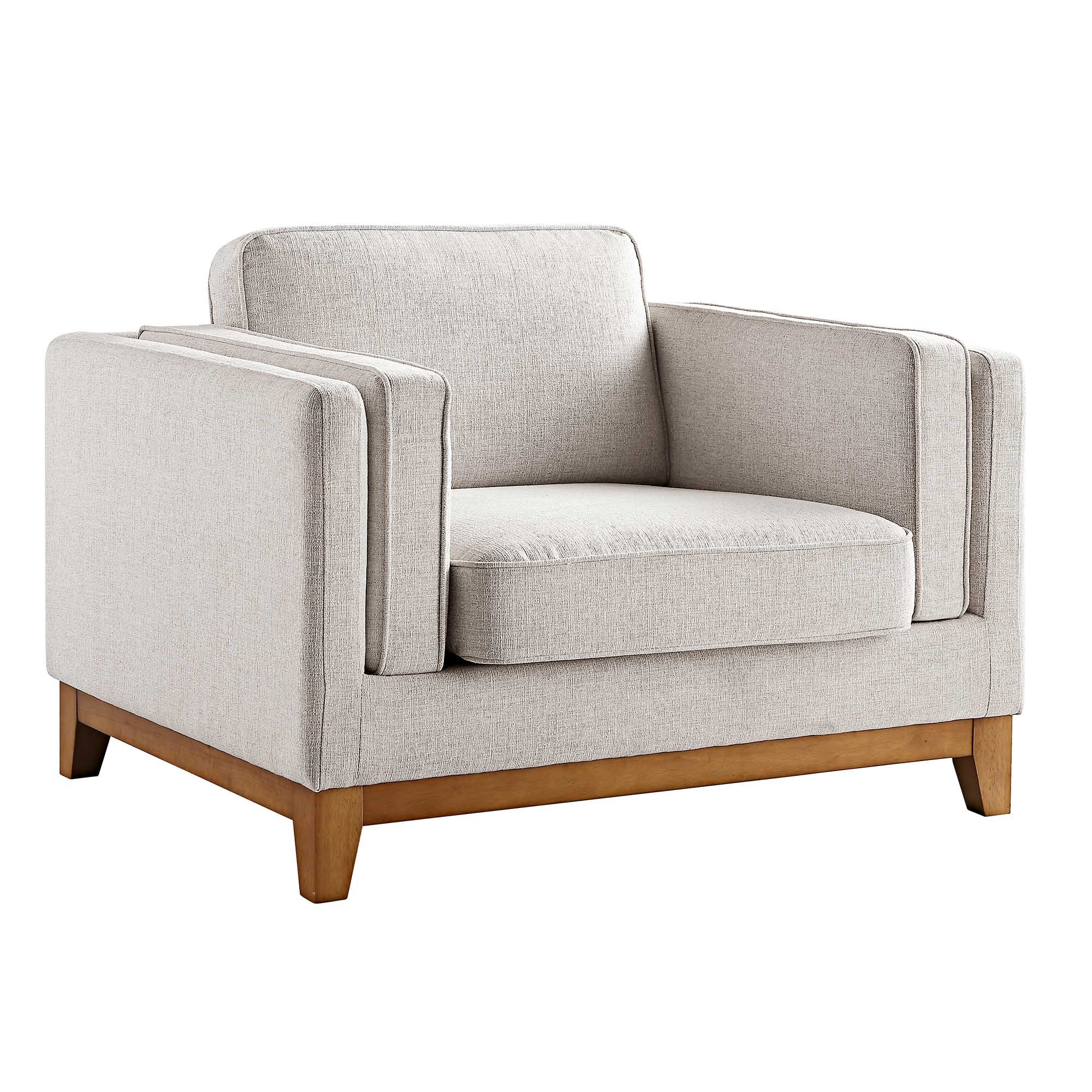 Oatmeal Fabric Sofa, 1-Seater