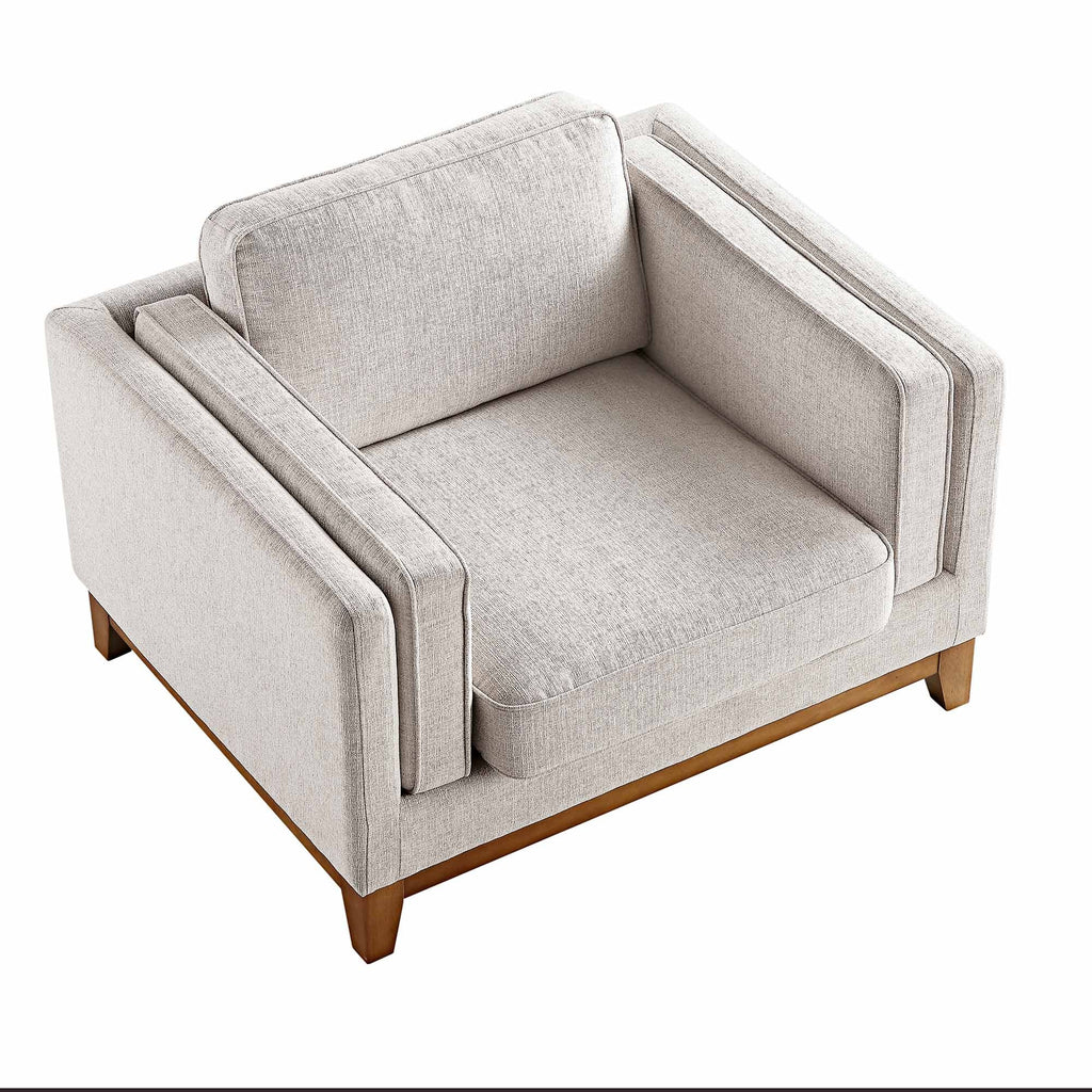 Oatmeal Fabric Sofa, 1-Seater