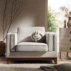 Oatmeal Fabric Sofa, 1-Seater