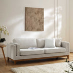 Oatmeal Fabric Sofa, 3-Seater