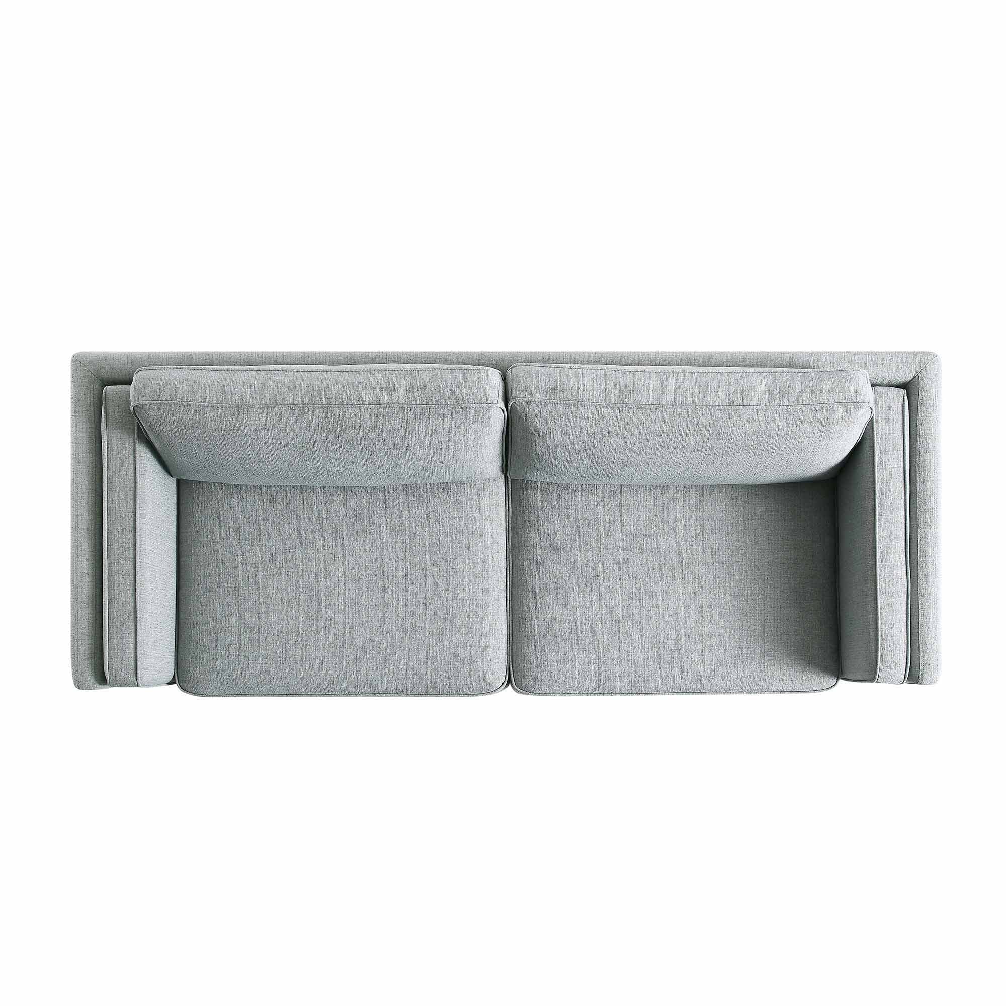 82.3" Wide Sage Chenille 3-Seater Sofa with Track Arms & Solid Wood Base, Modern Retro Design