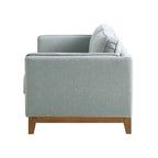 82.3" Wide Sage Chenille 3-Seater Sofa with Track Arms & Solid Wood Base, Modern Retro Design