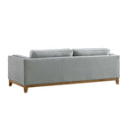82.3" Wide Sage Chenille 3-Seater Sofa with Track Arms & Solid Wood Base, Modern Retro Design