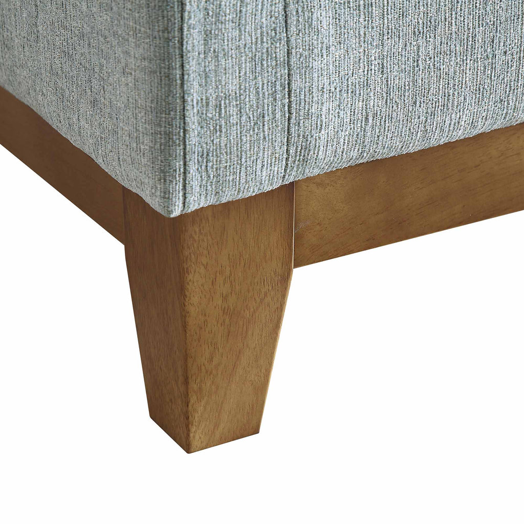 82.3" Wide Sage Chenille 3-Seater Sofa with Track Arms & Solid Wood Base, Modern Retro Design