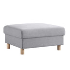 Gray Marl Fabric Storage Ottoman