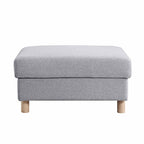 Gray Marl Fabric Storage Ottoman