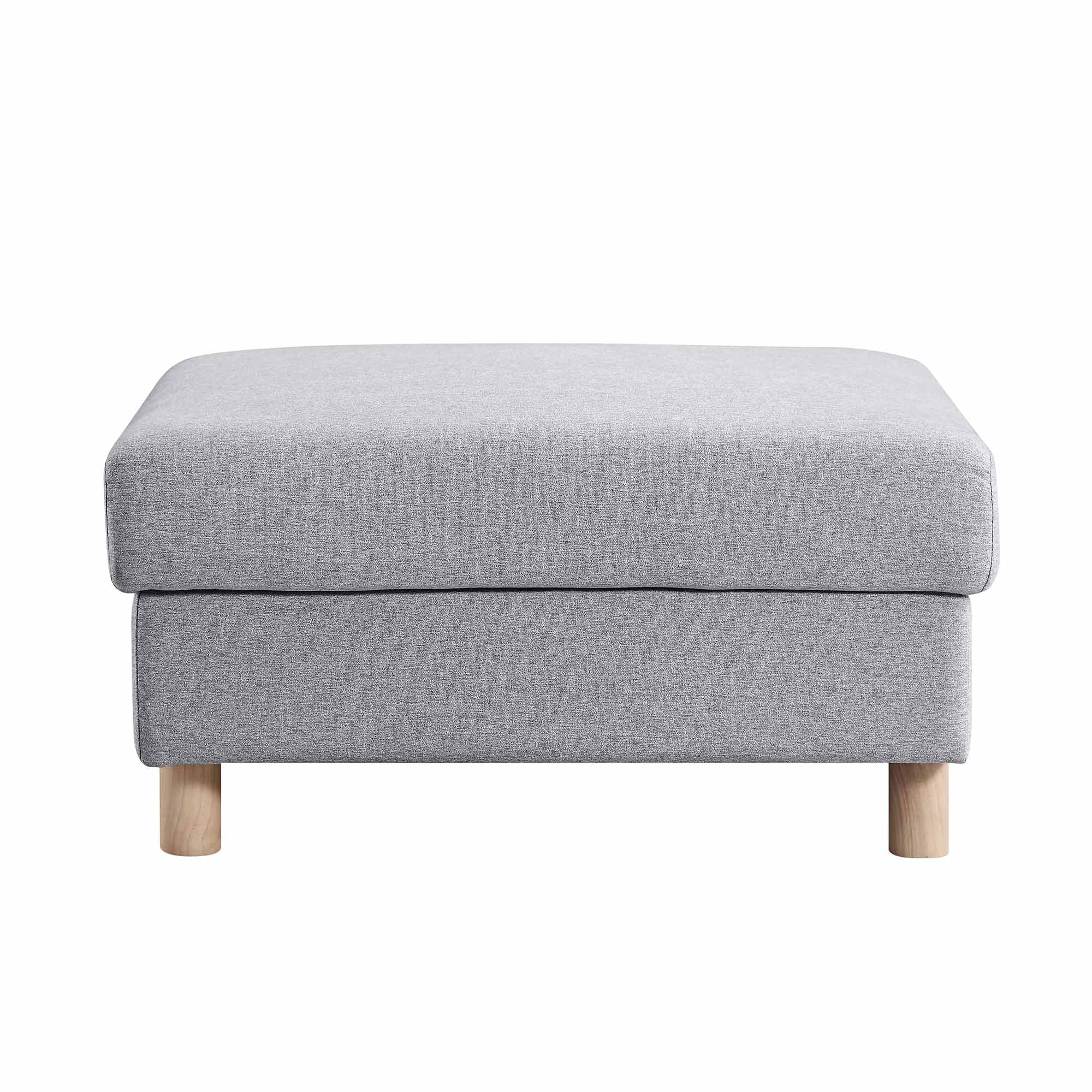 Gray Marl Fabric Storage Ottoman