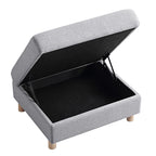 Gray Marl Fabric Storage Ottoman
