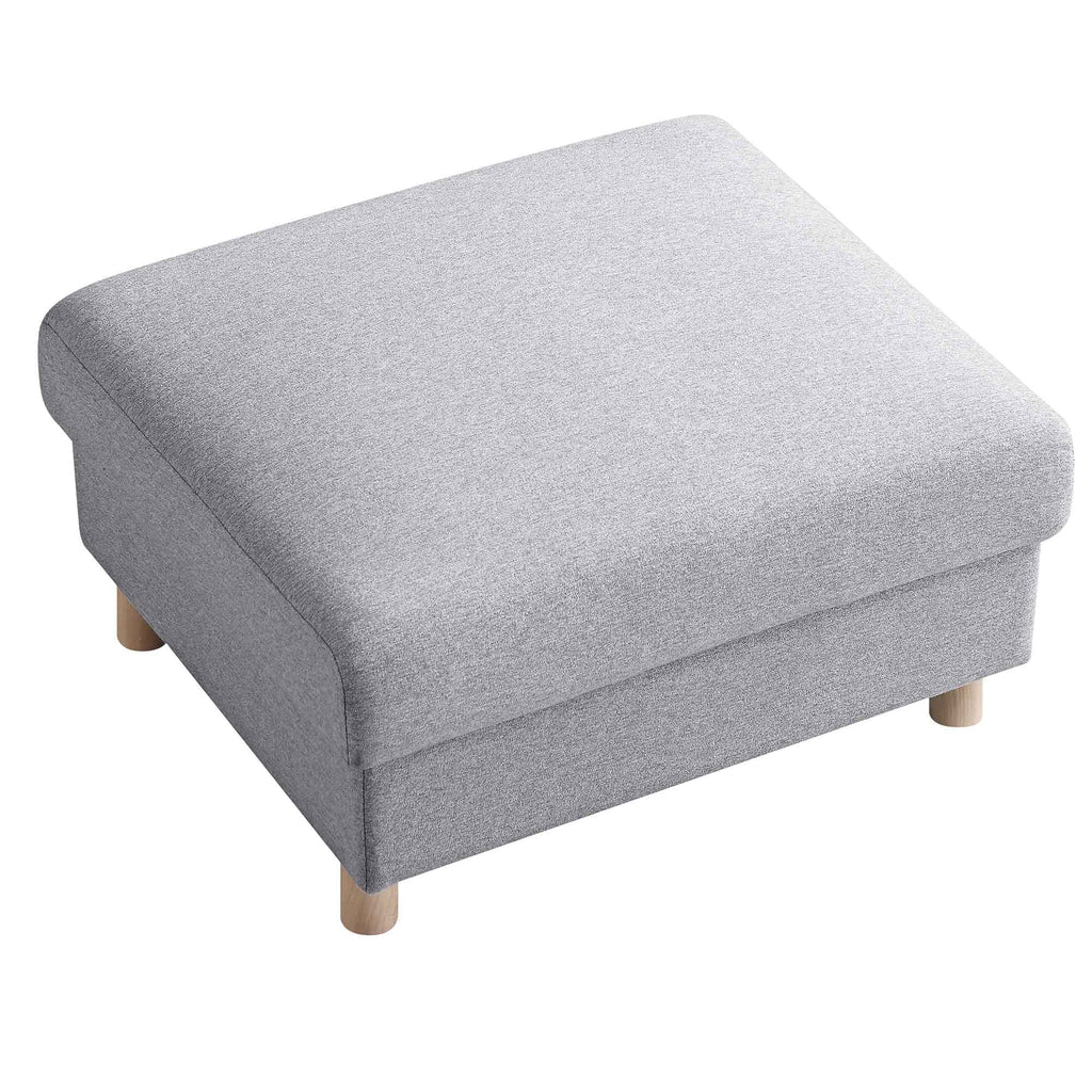 Gray Marl Fabric Storage Ottoman