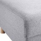 Gray Marl Fabric Storage Ottoman